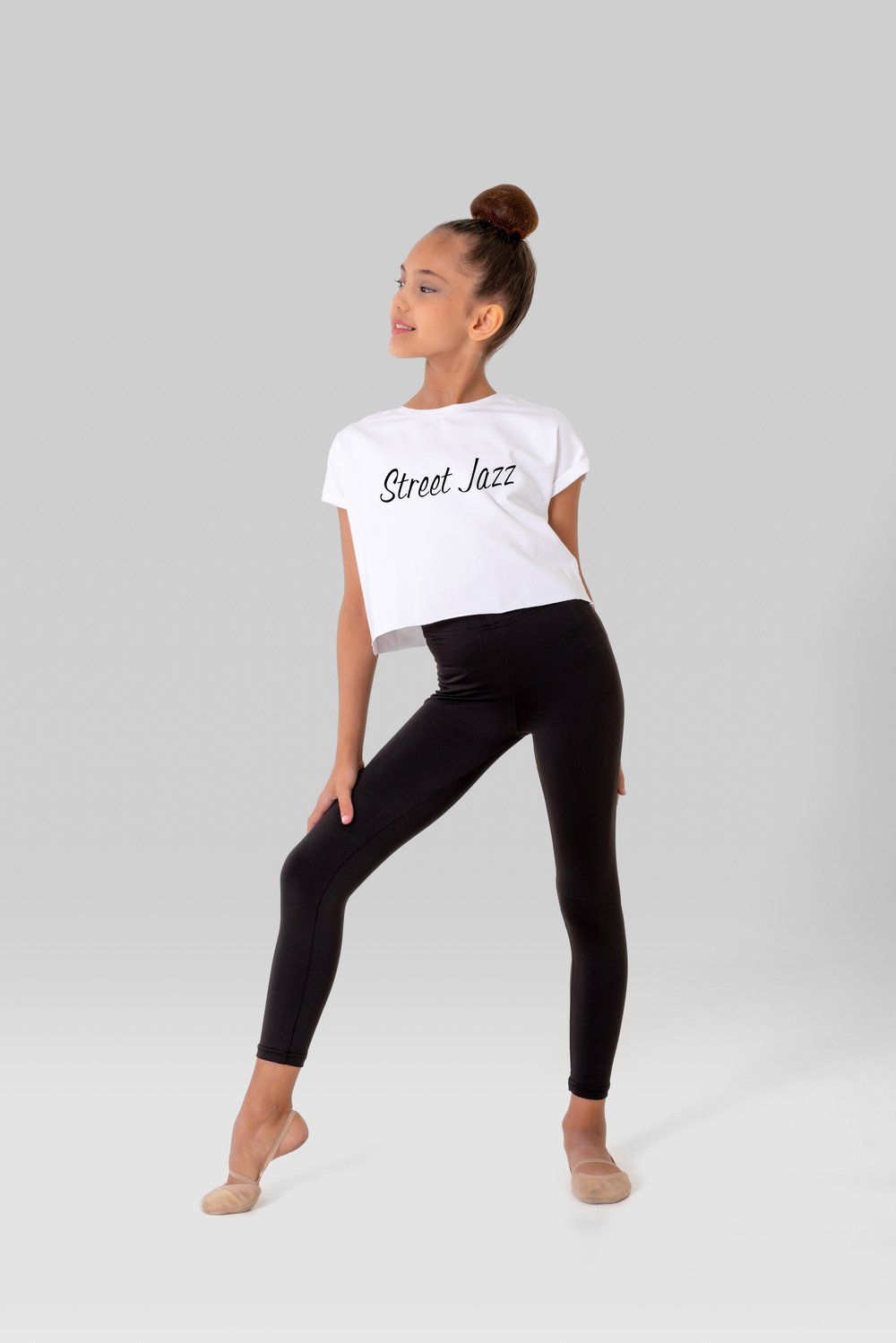 Gymo Sports Crop T-Shirt Street Jazz Beyaz