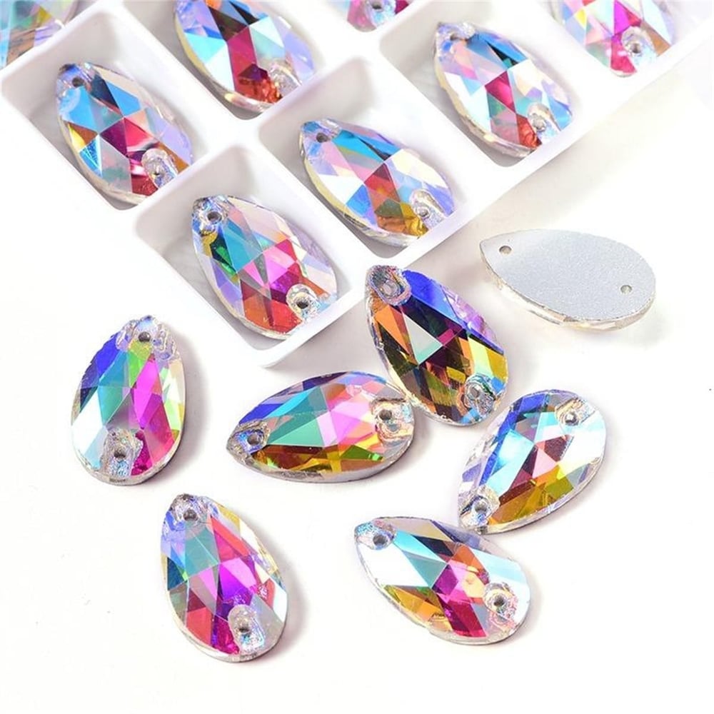 Gymo Ultra Premium Dikme Kristal Teardrop 10.5*18mm Crystal AB 24 Ad.
