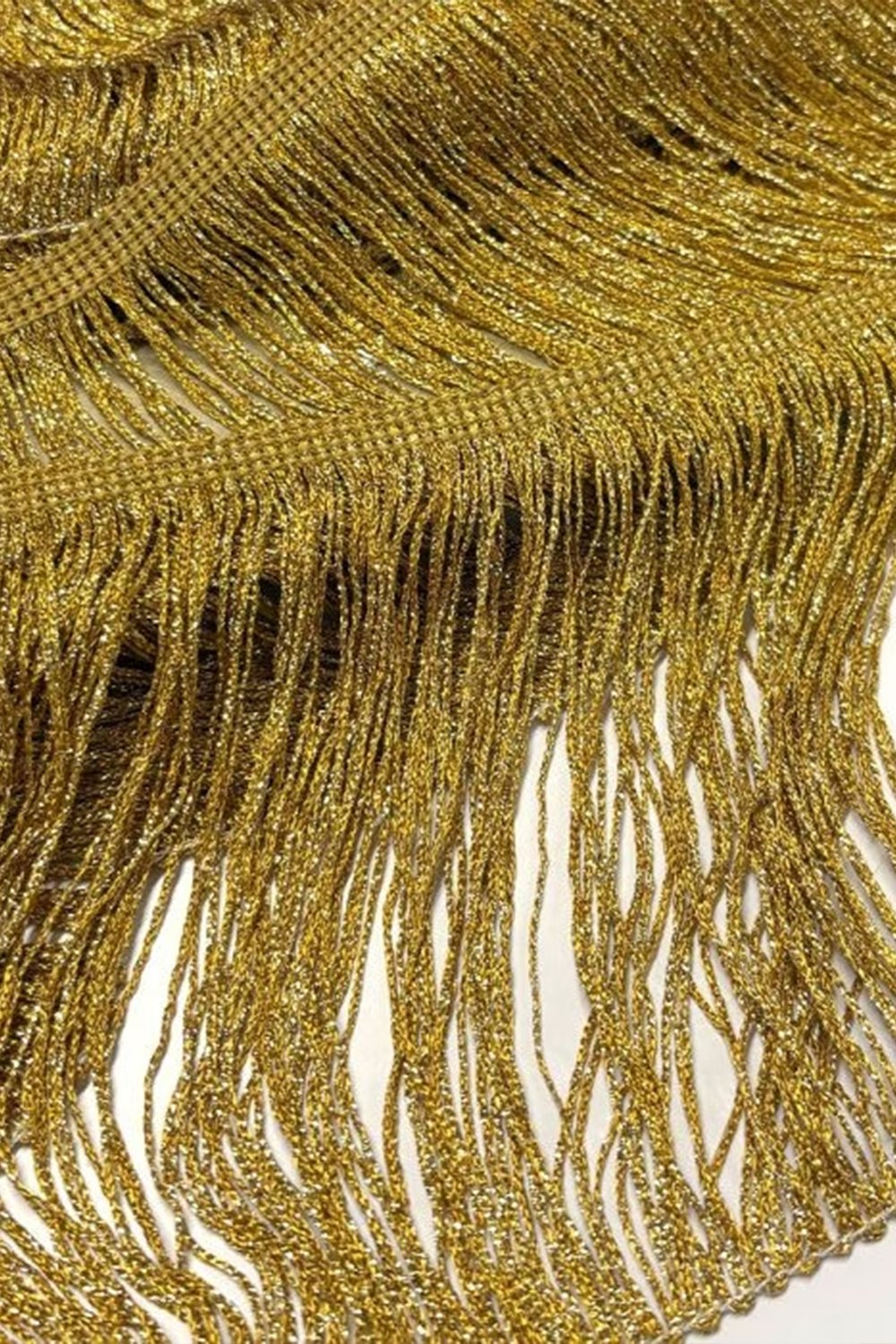 Kumaş Stretch Püskül 30cm Metalik Altın