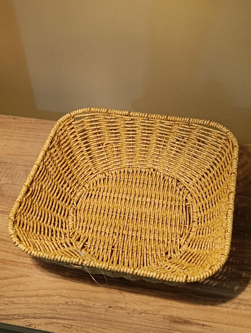 Büyük Boy Hasır Rattan Yuvarlak Sunumluk / Meyve Sepeti / Ekmeklik