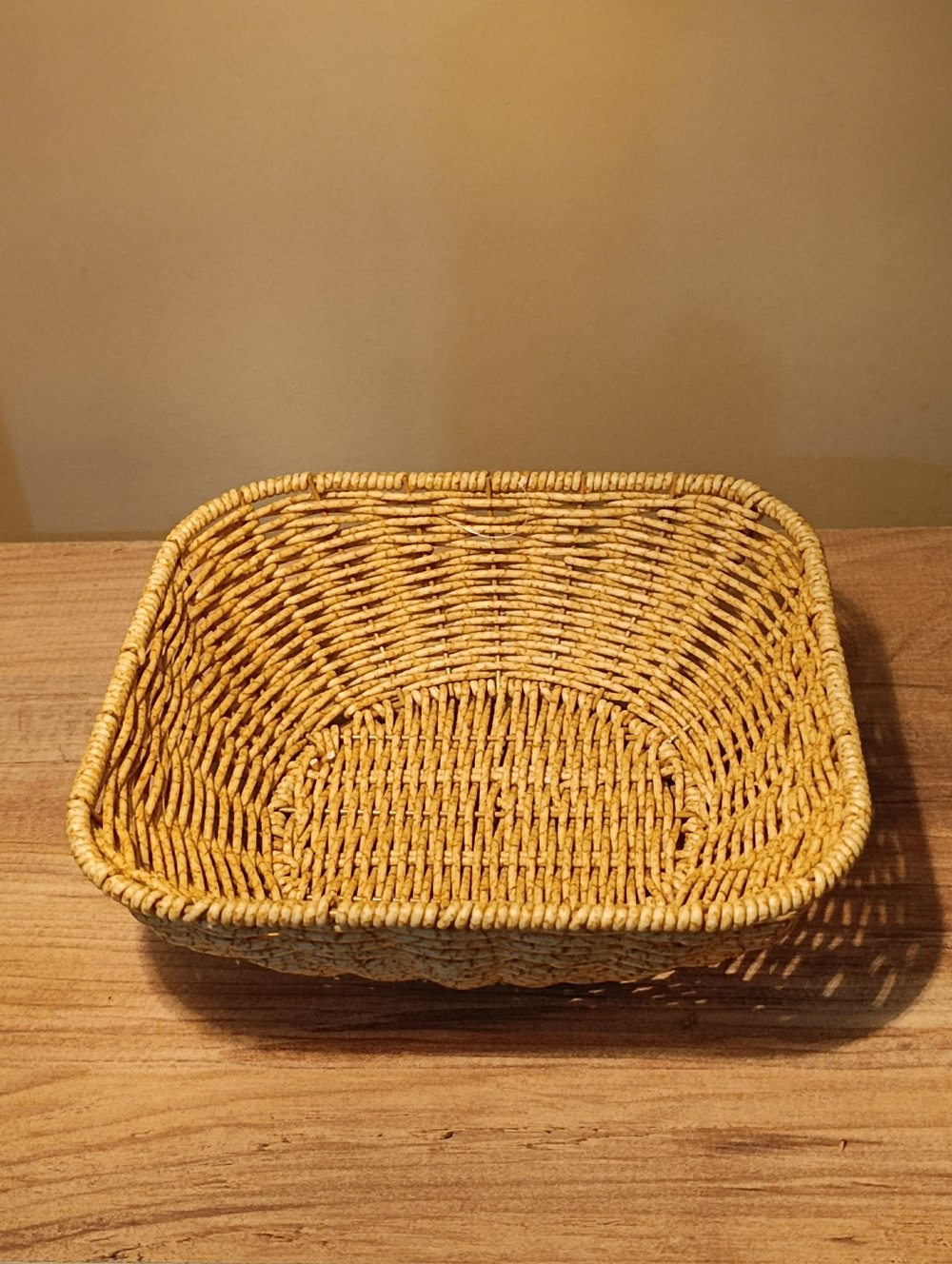 Küçük Boy Hasır Rattan Yuvarlak Sunumluk / Meyve Sepeti / Ekmeklik