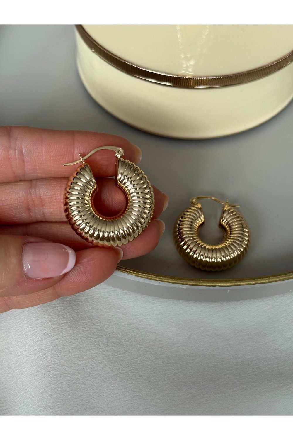 Bombeli Model Gold Ithal Halka Küpe