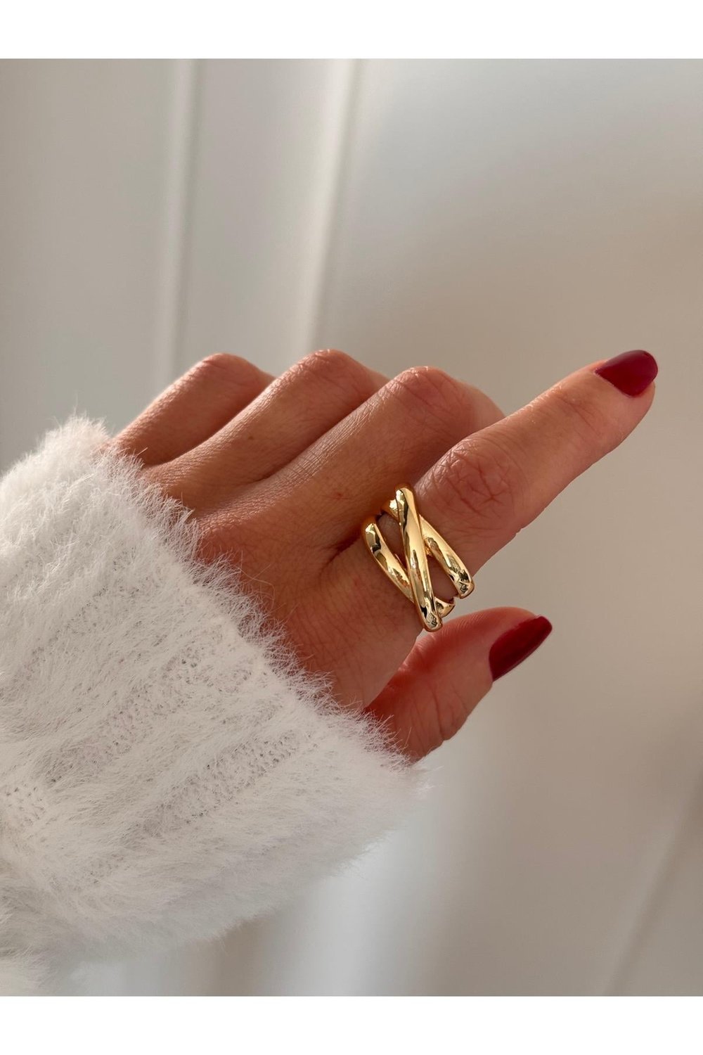 Gold Burgu Yüzük | Free Size Yüzük | Ayarlanabilir Numarasız Yüzük
