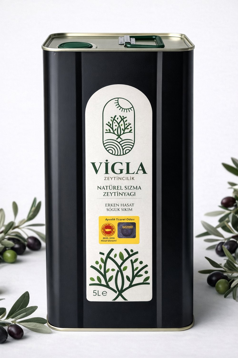 Vigla Zeytincilik 5 Lt Soğuk Sıkım Erken Hasat Naturel Sızma Zeytinyağı
