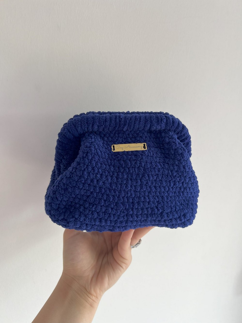 TEDDY CLUTCH ÇANTA - MAVİ