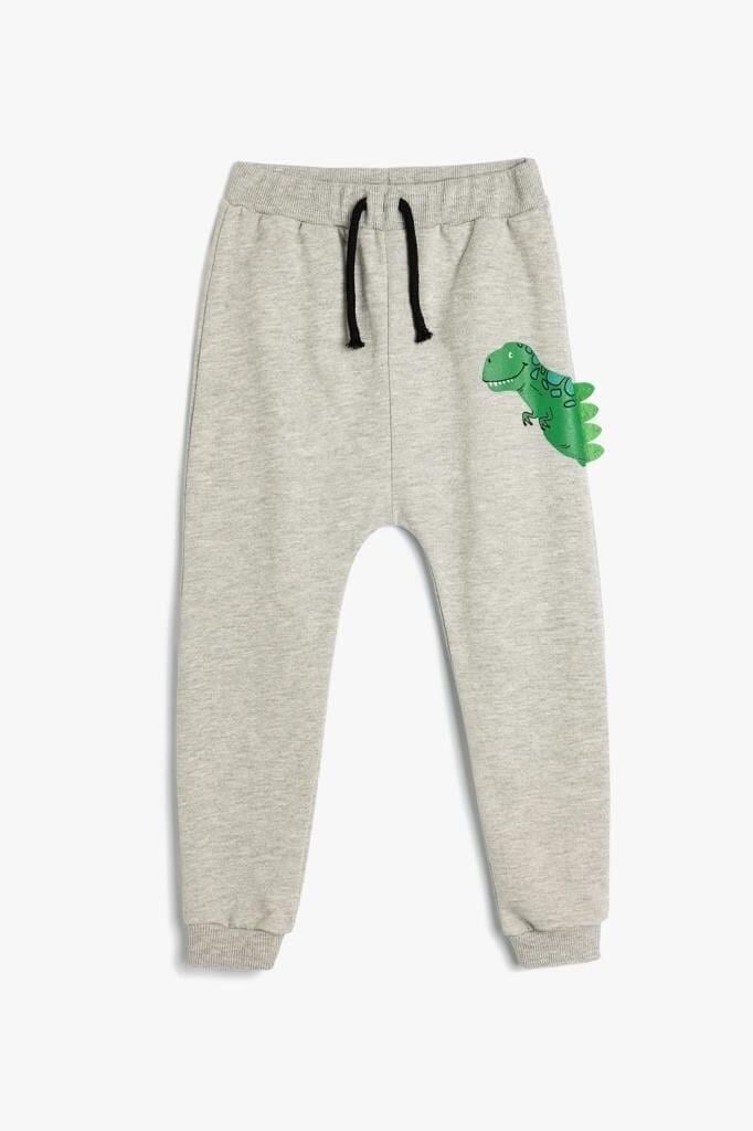 Koton Erkek Bebek Dinozorlu Jogger Eşofman Altı Beli Bağlamalı Cepli Aplike Detaylı