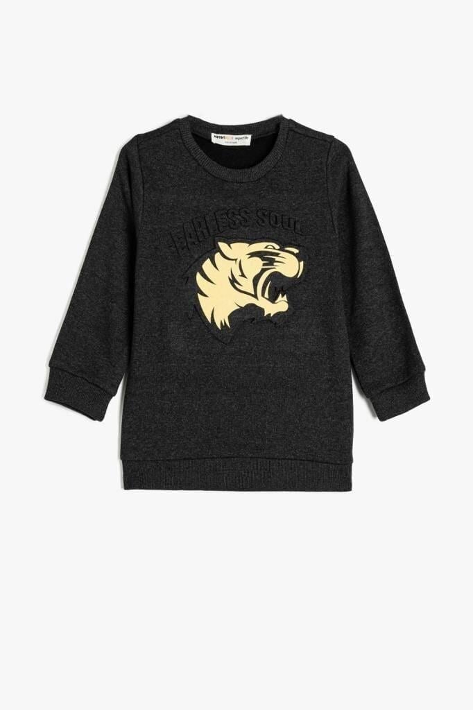 Koton Erkek Çocuk Sweatshirt Uzun Kollu Kaplan Baskılı