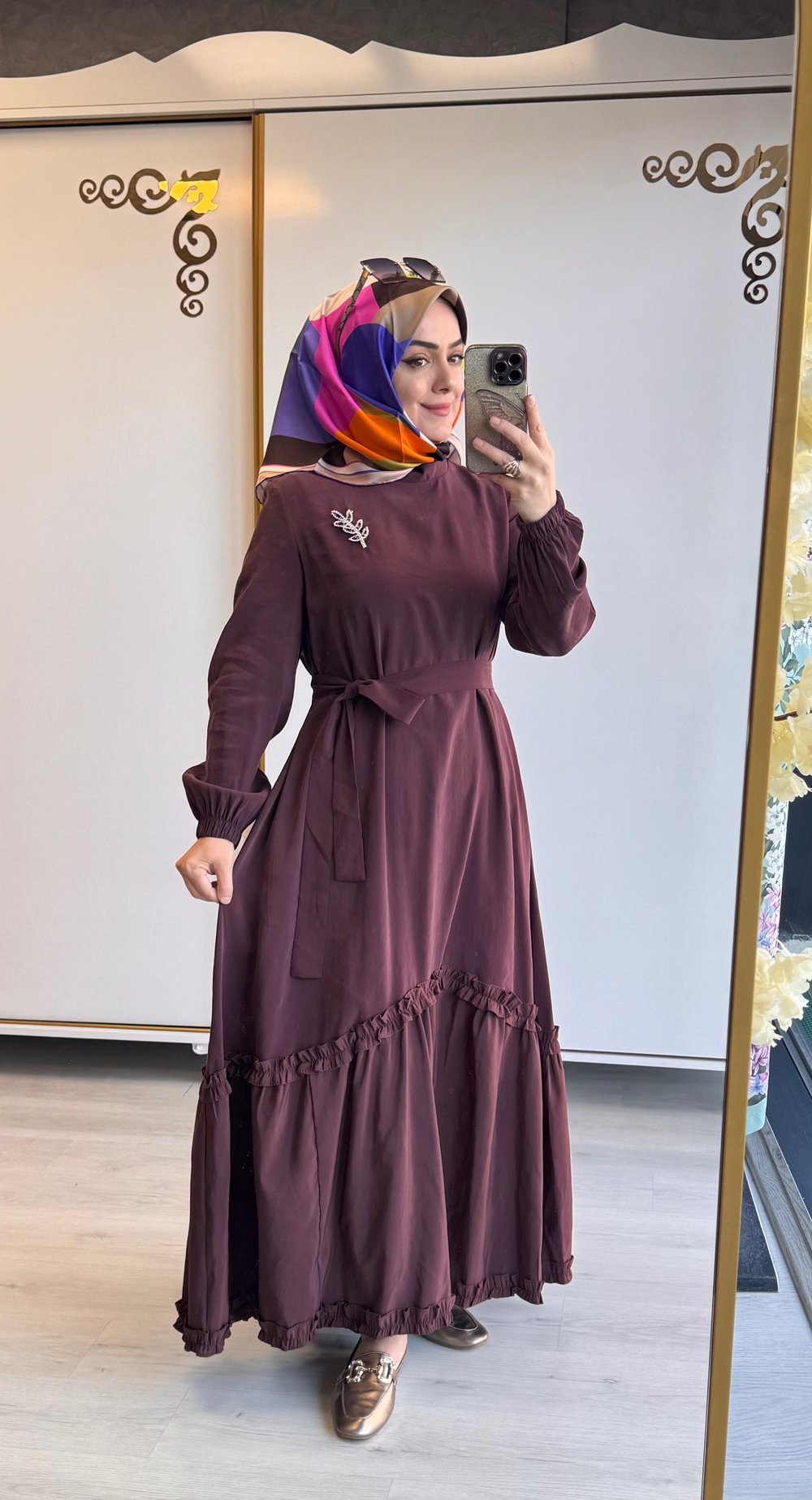Alya Elbise Bordo