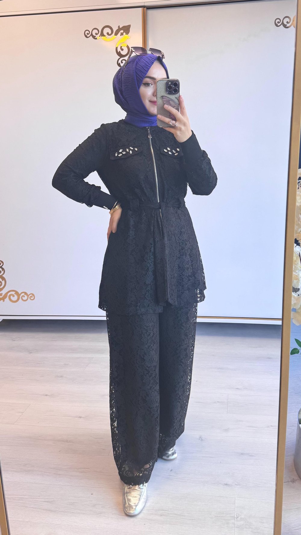 İnvee Güpür Takım Siyah