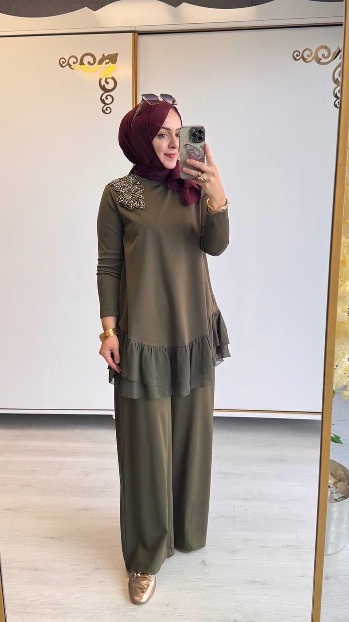 Nurcan Çetin Bambu Takım Haki