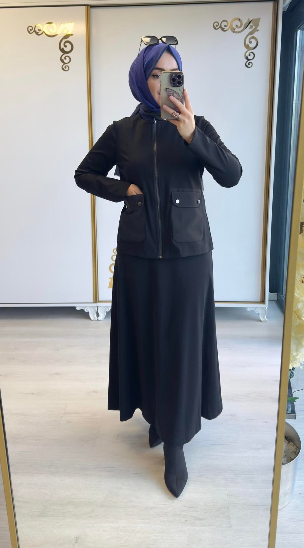 Nurcan Çetin Ceket Etek Takım Siyah