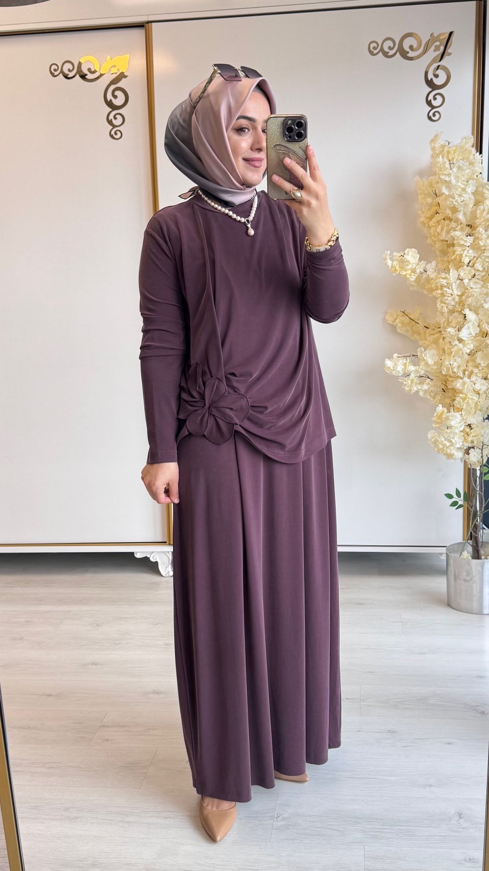 Nurcan Çetin - İkili Takım Elbise Mürdüm