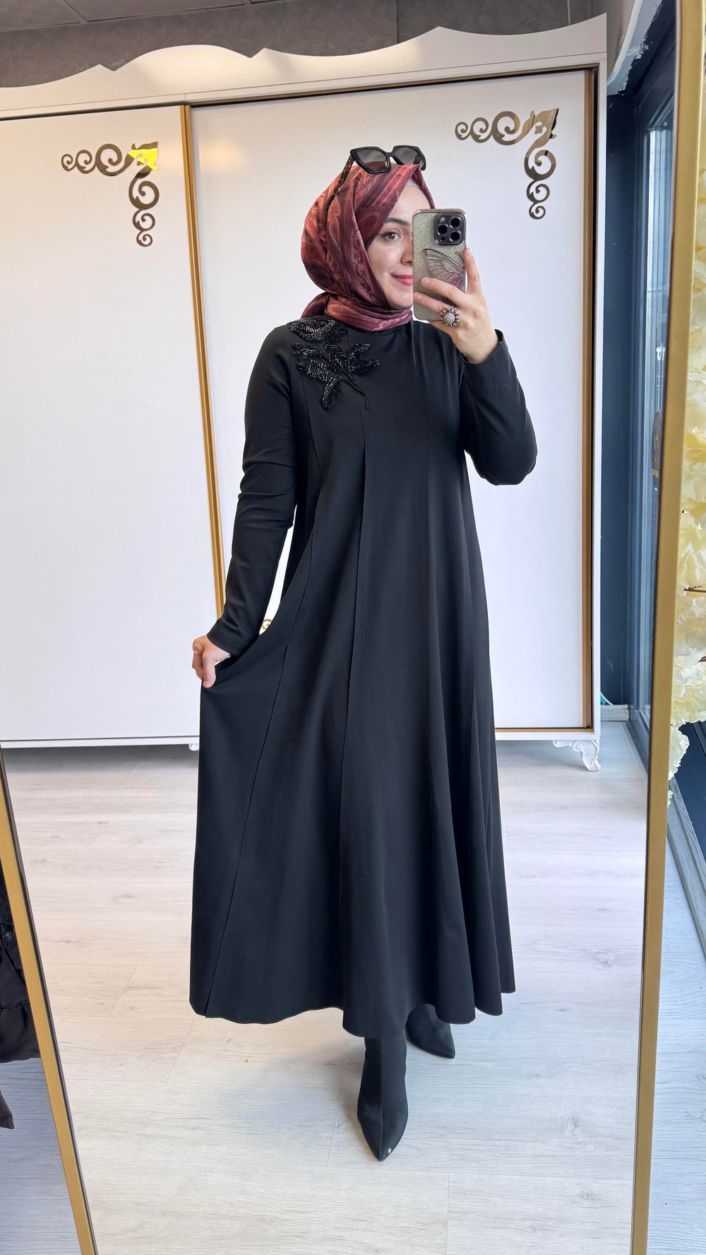Nurcan Çetin Parçalı Elbise Siyah