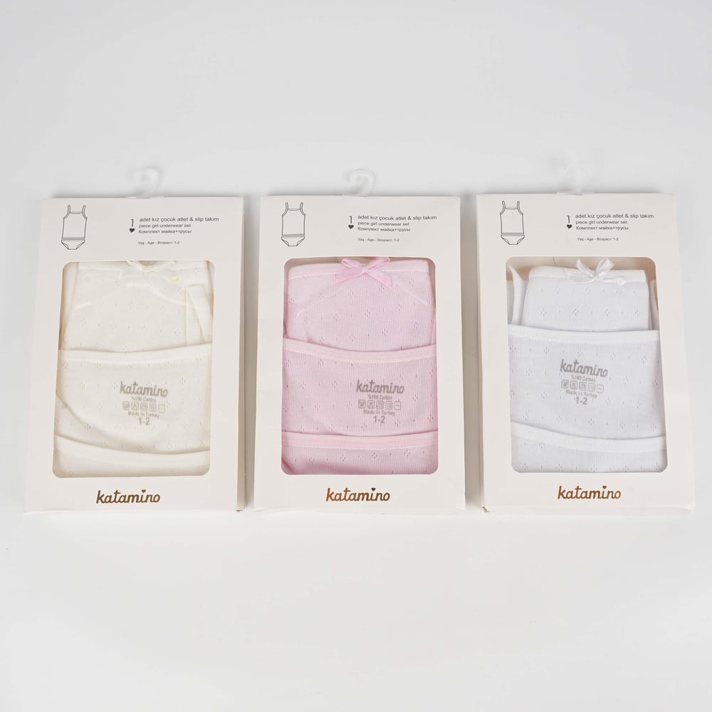 Toptan Tosko İp Askılı Kız Atlet Slip Takım