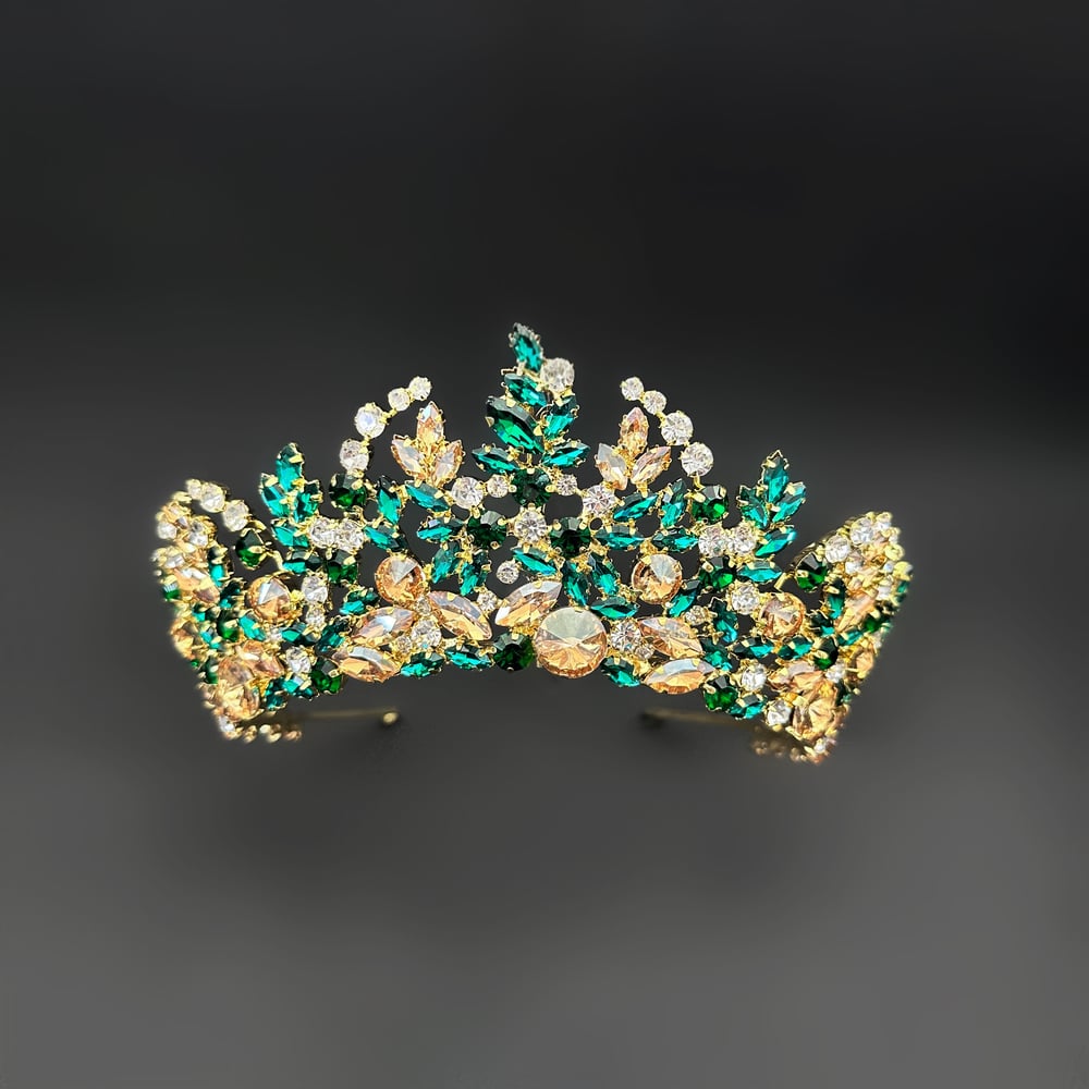 'ISABELLA'' GOLD YEŞİL KINA TACI