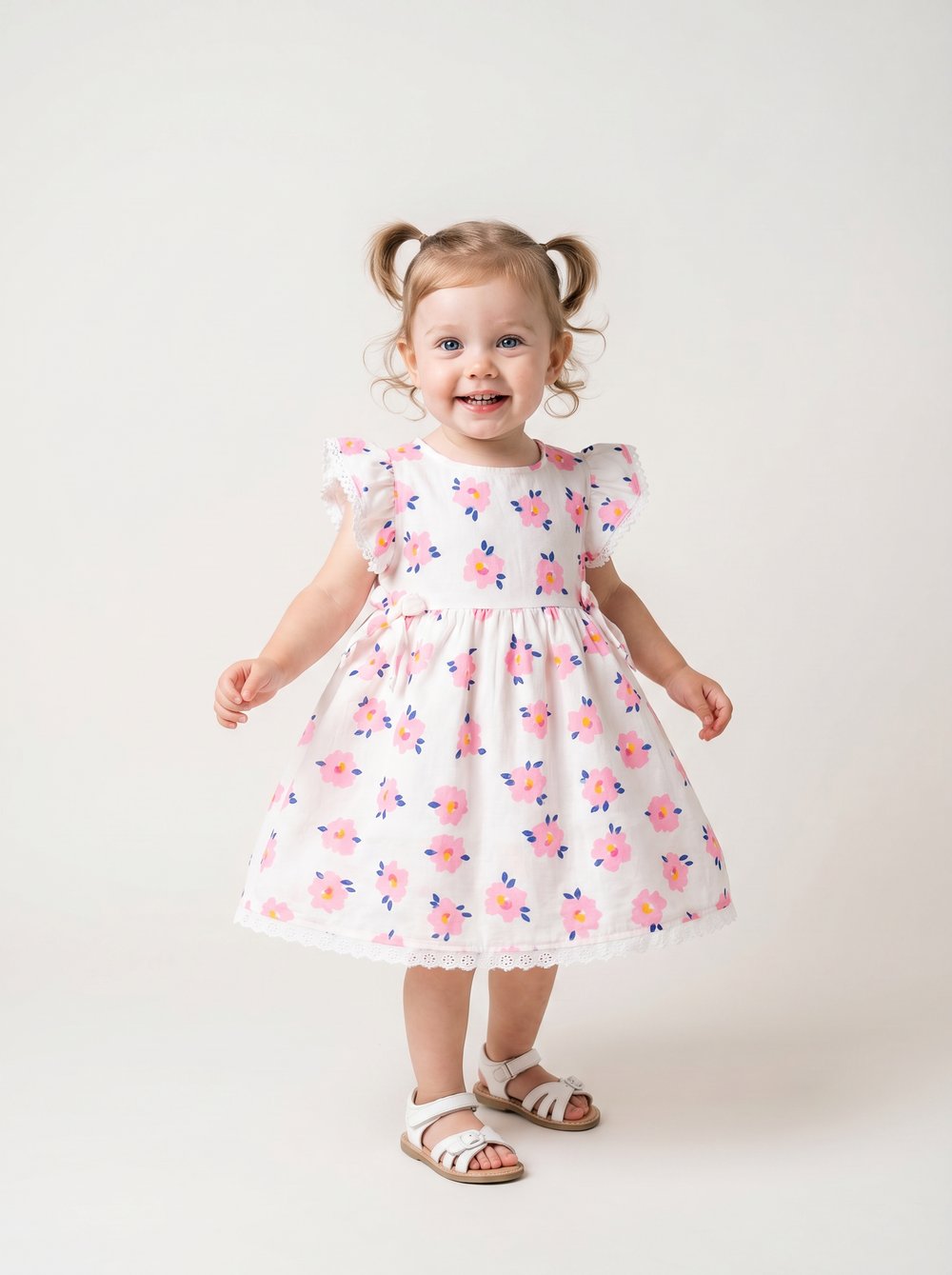 Tuffy Kız Bebek Müslin Kumaş Elbise-3356