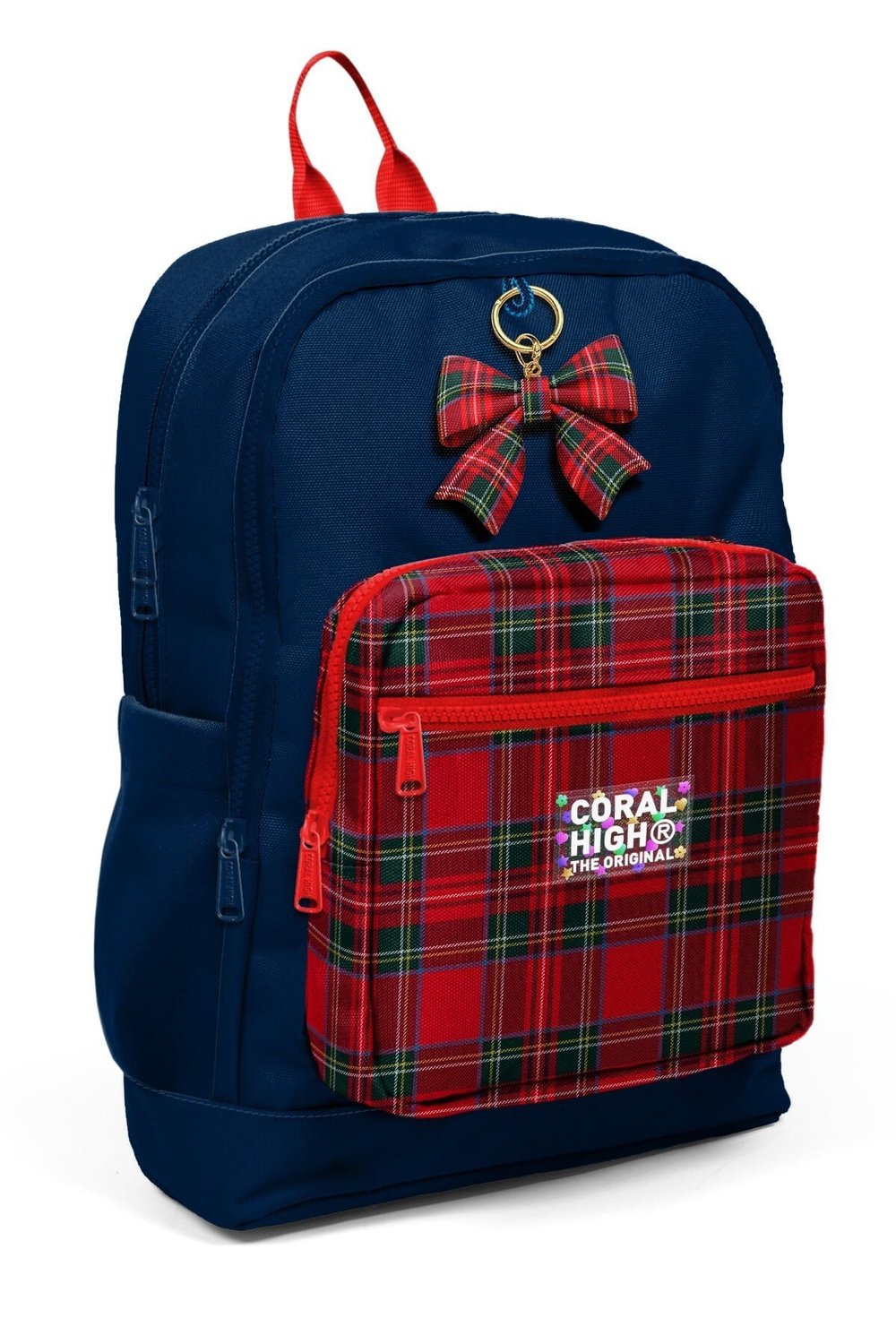 Coral High Kids Lacivert Ekose Fiyonk Desenli Okul Sırt Çantası 33207