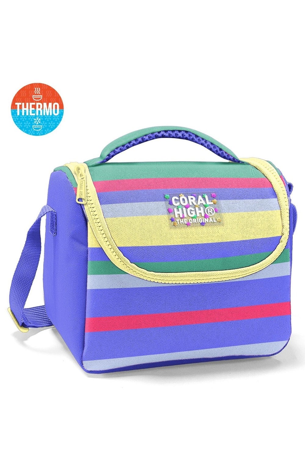 Coral High Kids Mor Sarı Lavanta Çizgili Thermo Beslenme Çantası 37102