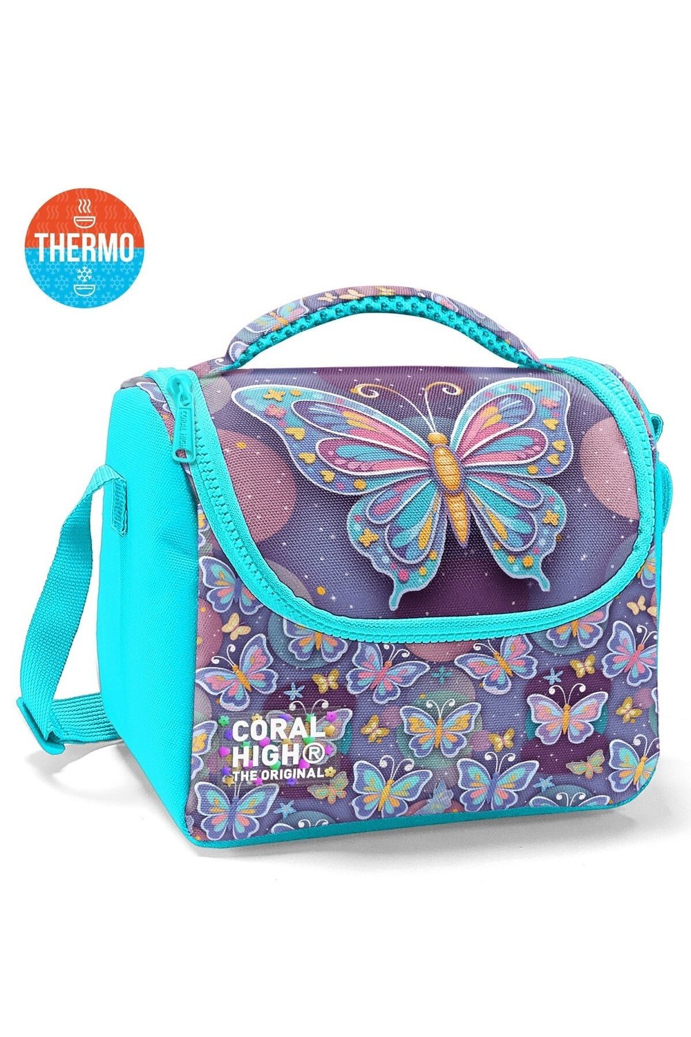 Coral High Kids Pastel Renkli Kelebek Desenli Thermo Beslenme Çantası 37106