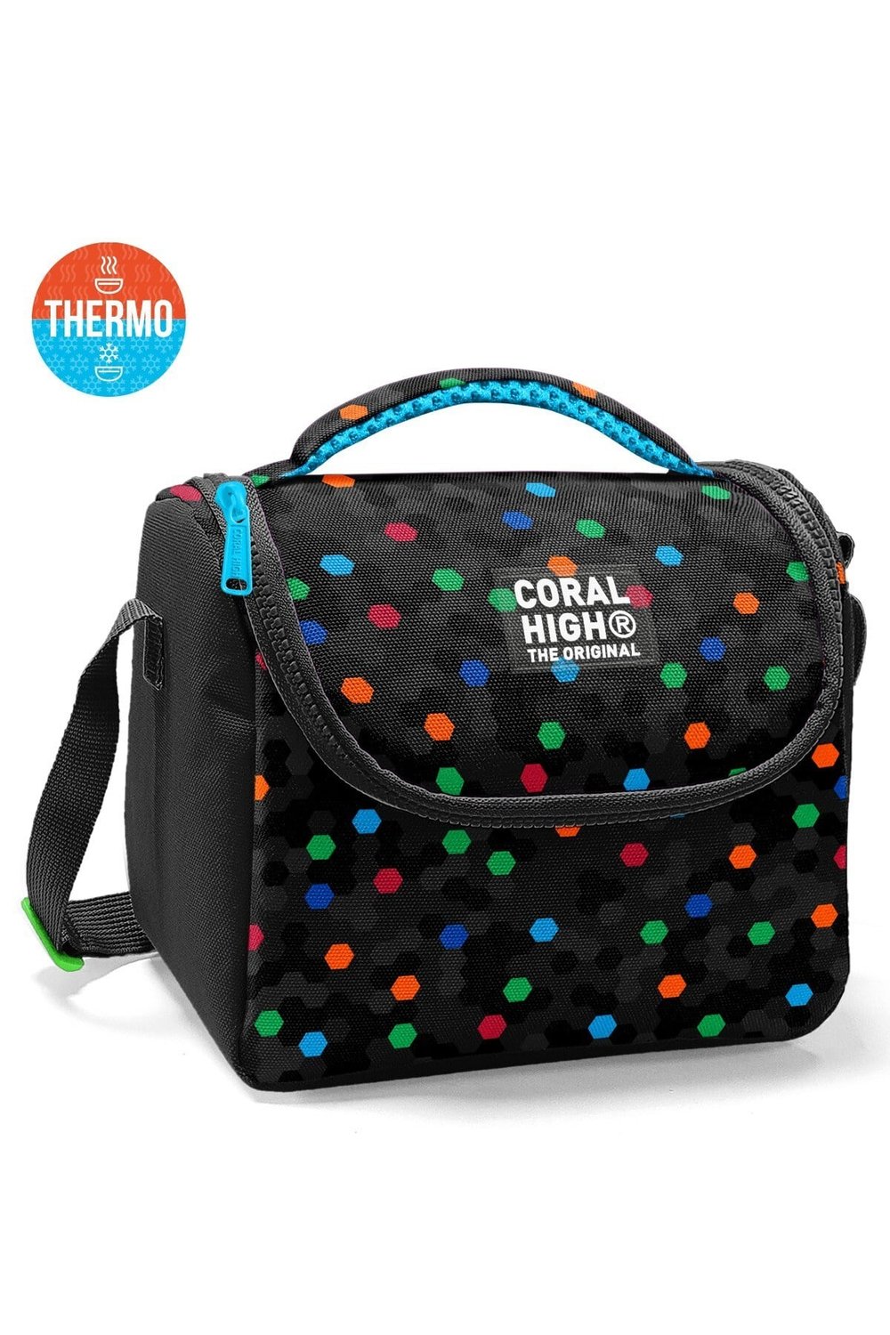 Coral High Kids Siyah Renkli Petek Desenli Thermo Beslenme Çantası 37110