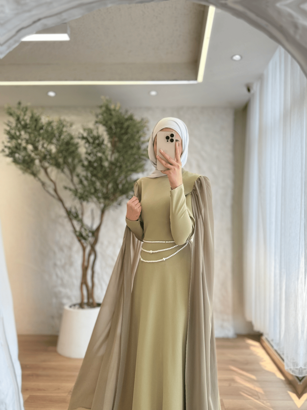 Chic Çift Pelerin Elbise