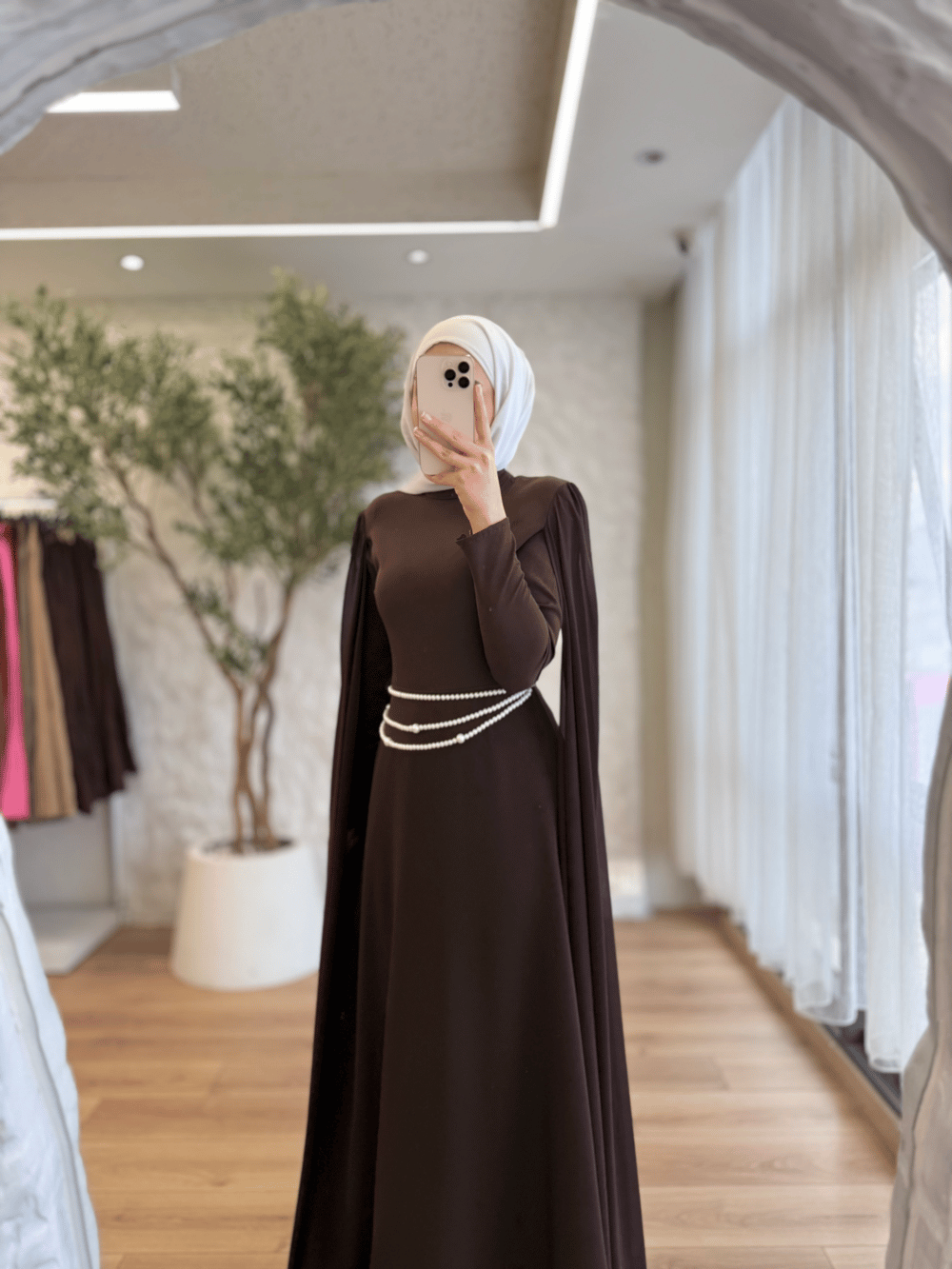 Chic Çift Pelerin Elbise
