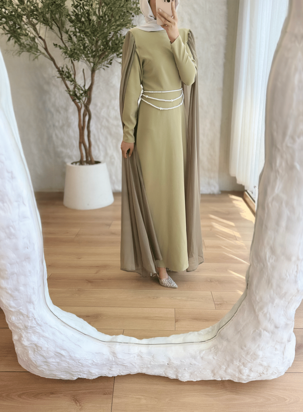 Chic Çift Pelerin Elbise