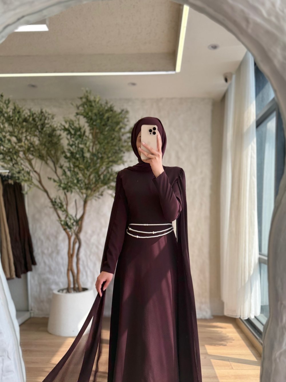Chic Çift Pelerin Elbise