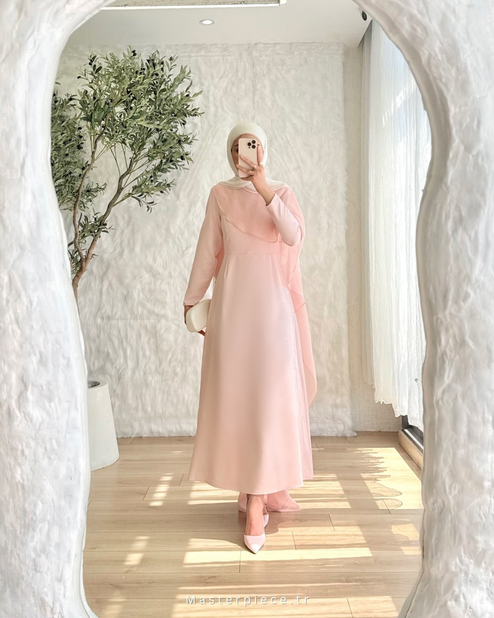 ŞİFON DETAYLI ELBİSE