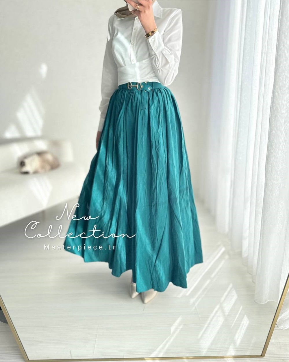 Kraşlı Tencel Etek