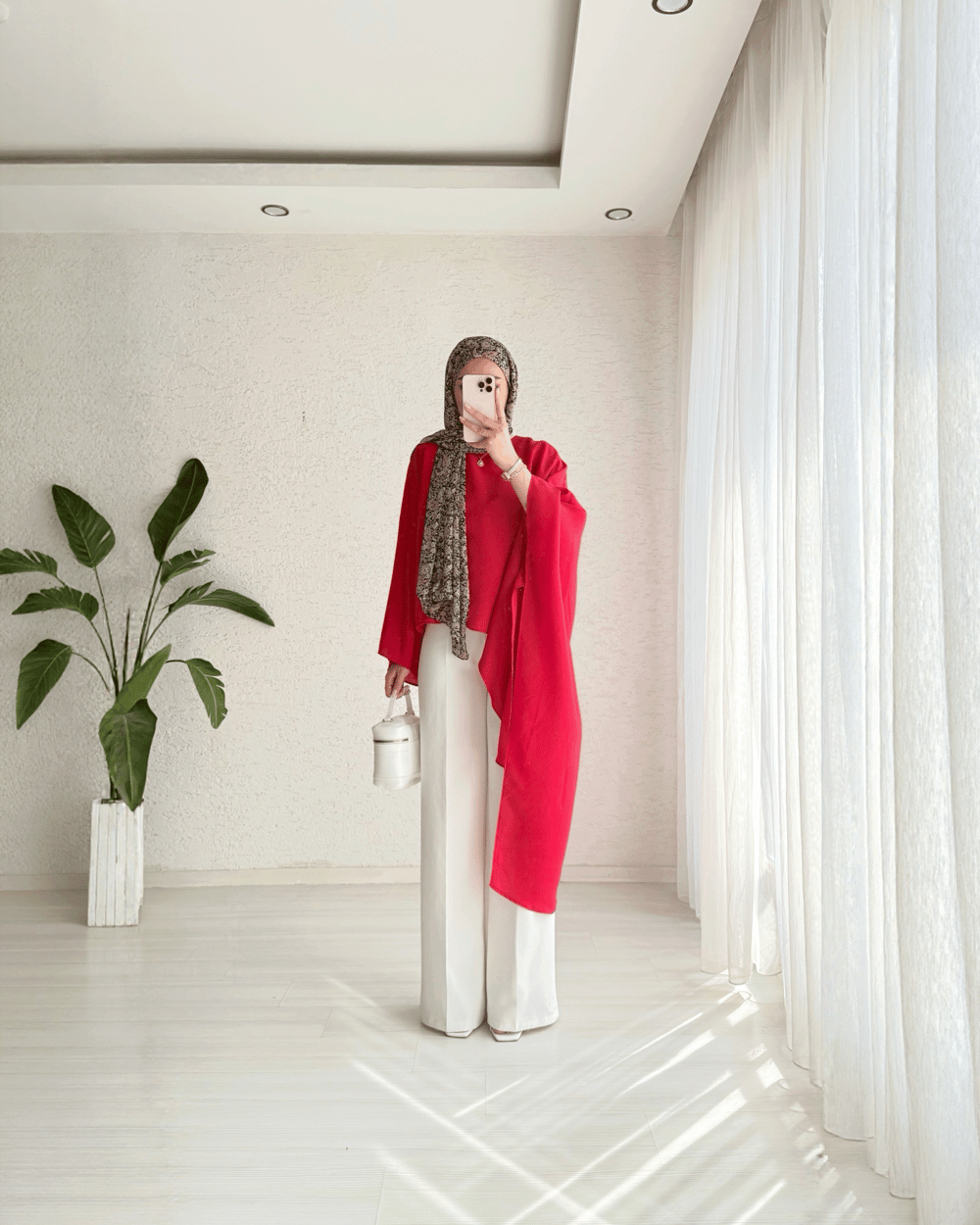 Lavin Özel Tasarım Asimetrik Kimono Kırmızı