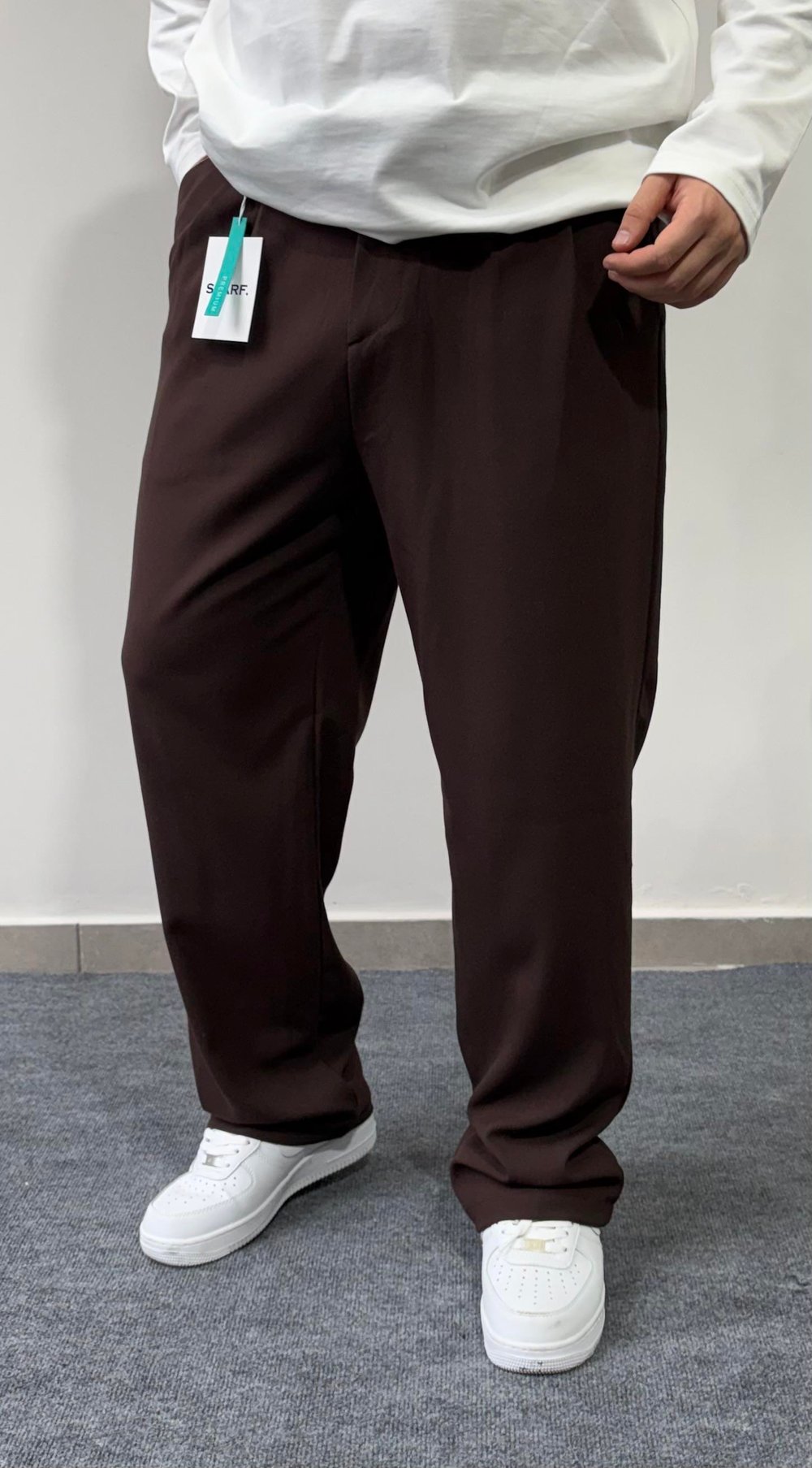 Baggy Kahverengi Kumaş Pantolon