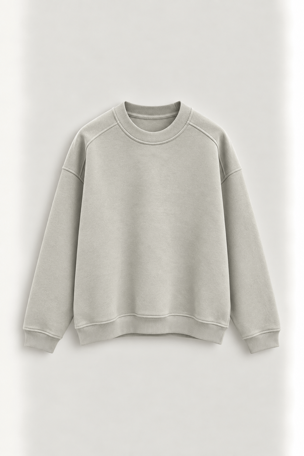 Erkek Oversize Boxy Fit Basic Sweatshirt Gri