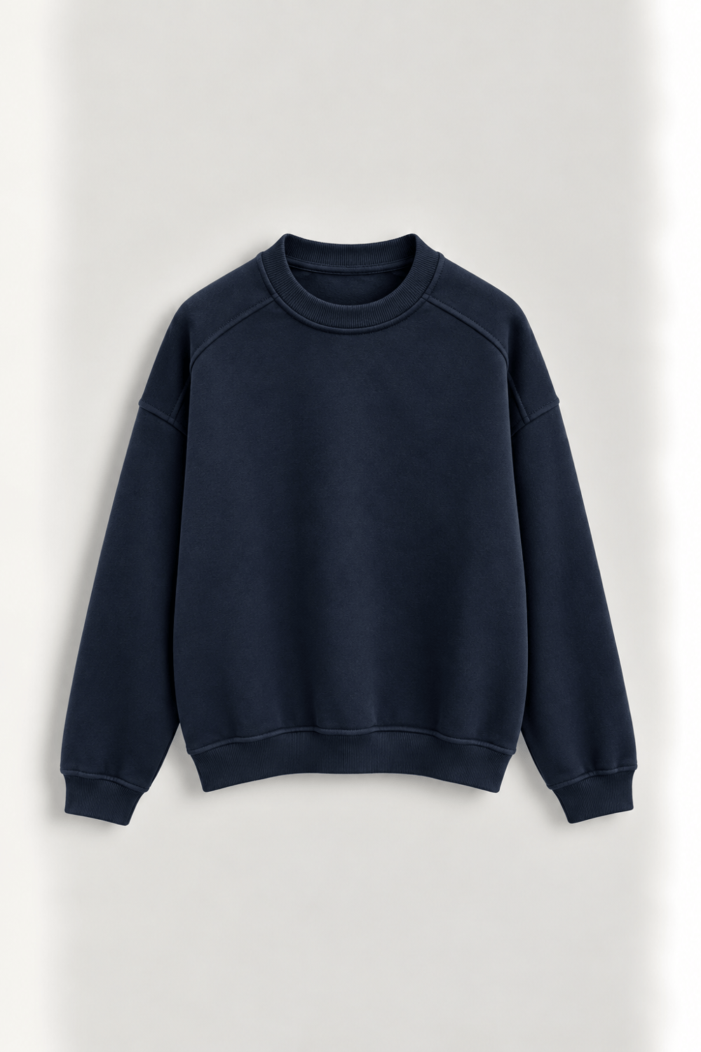Erkek Oversize Boxy Fit Basic Sweatshirt Lacivert