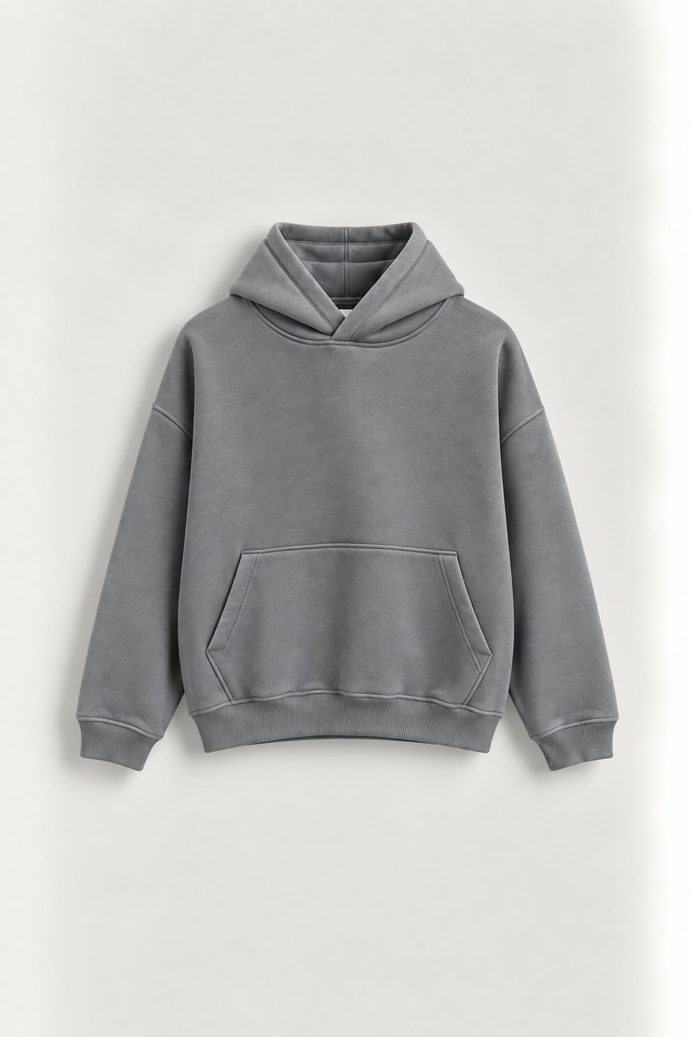 Erkek Oversize Kapüşonlu Basic Sweatshirt Lacivert
