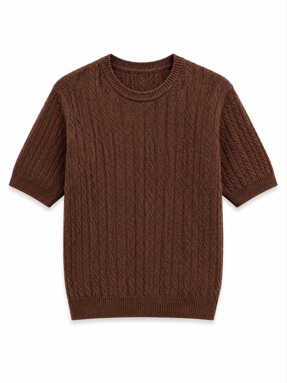 Erkek Regular Fit T-Shirt Kahverengi
