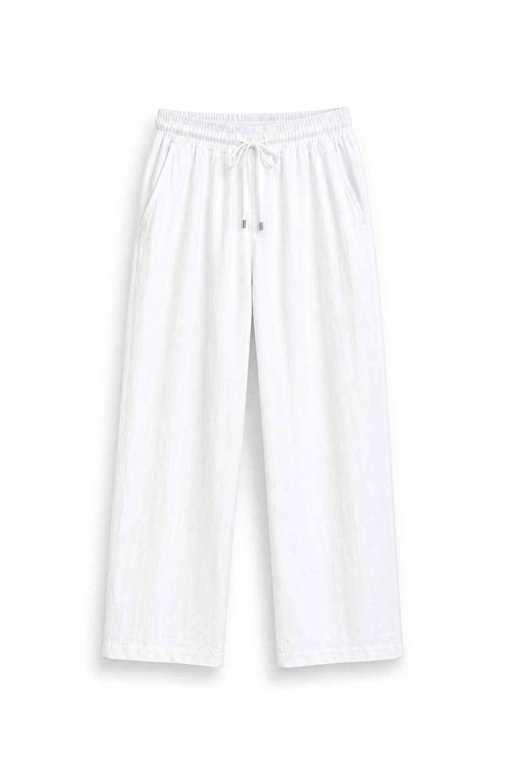 Keten Baggy Pantolon Beyaz