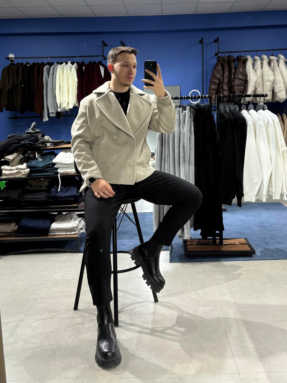 Oversize Kaşe Ceket