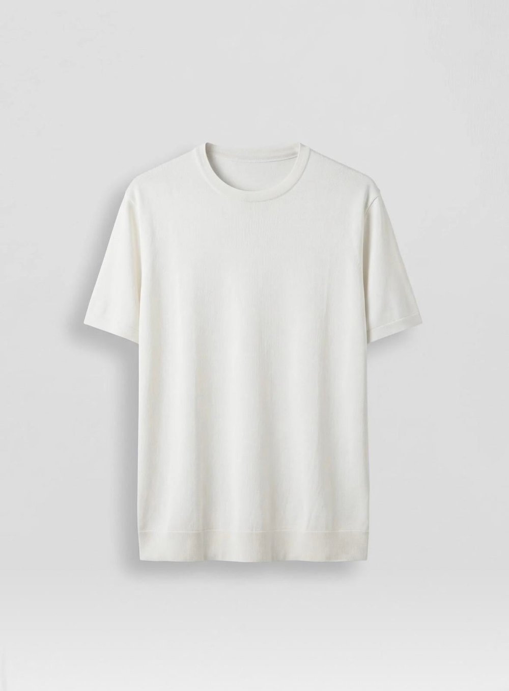 Oversize Triko Bisiklet Yaka Basic T-Shirt Ekru
