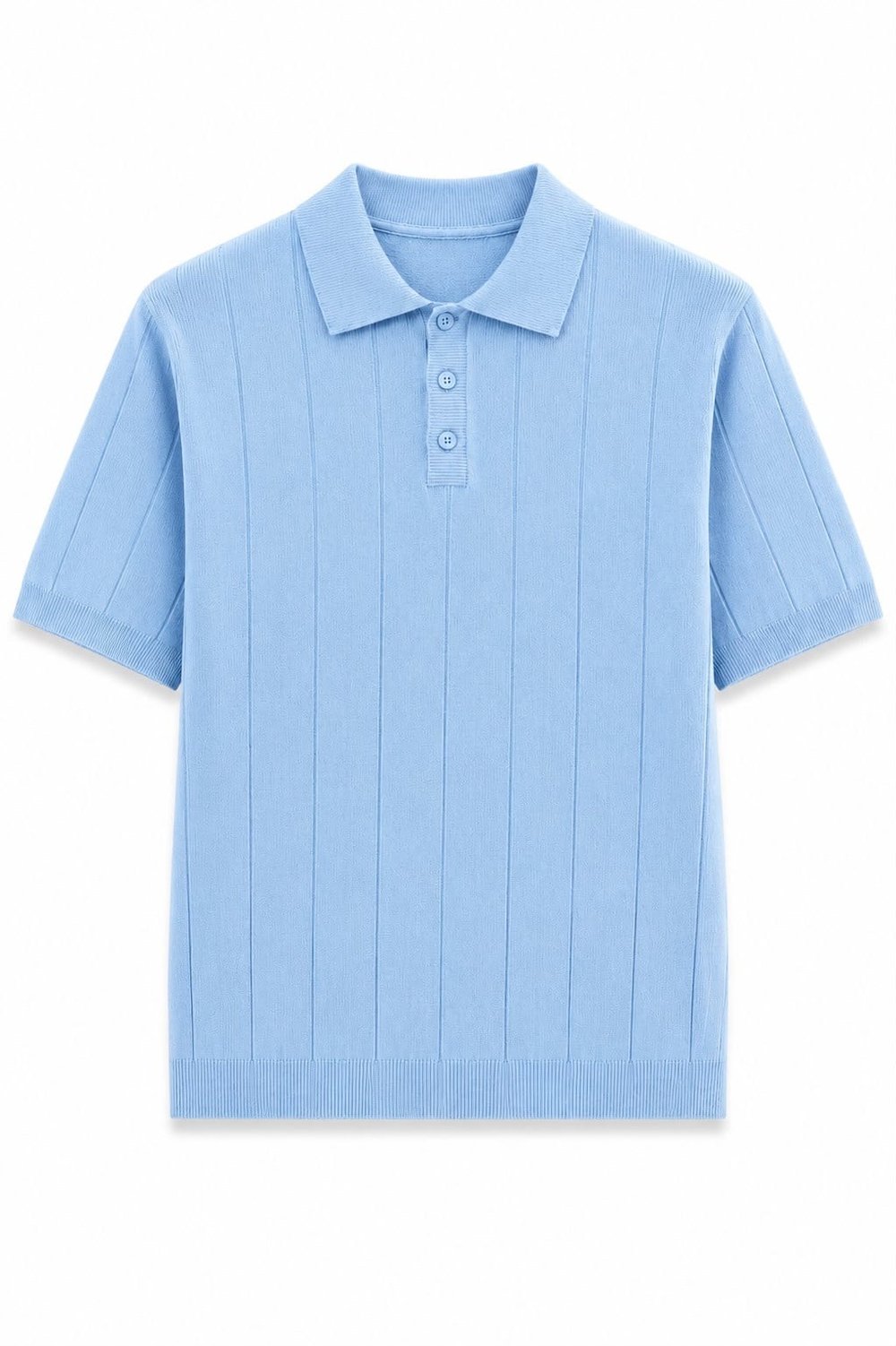 Regular Fit Örme Triko Polo Yaka T-Shirt Bebe Mavi