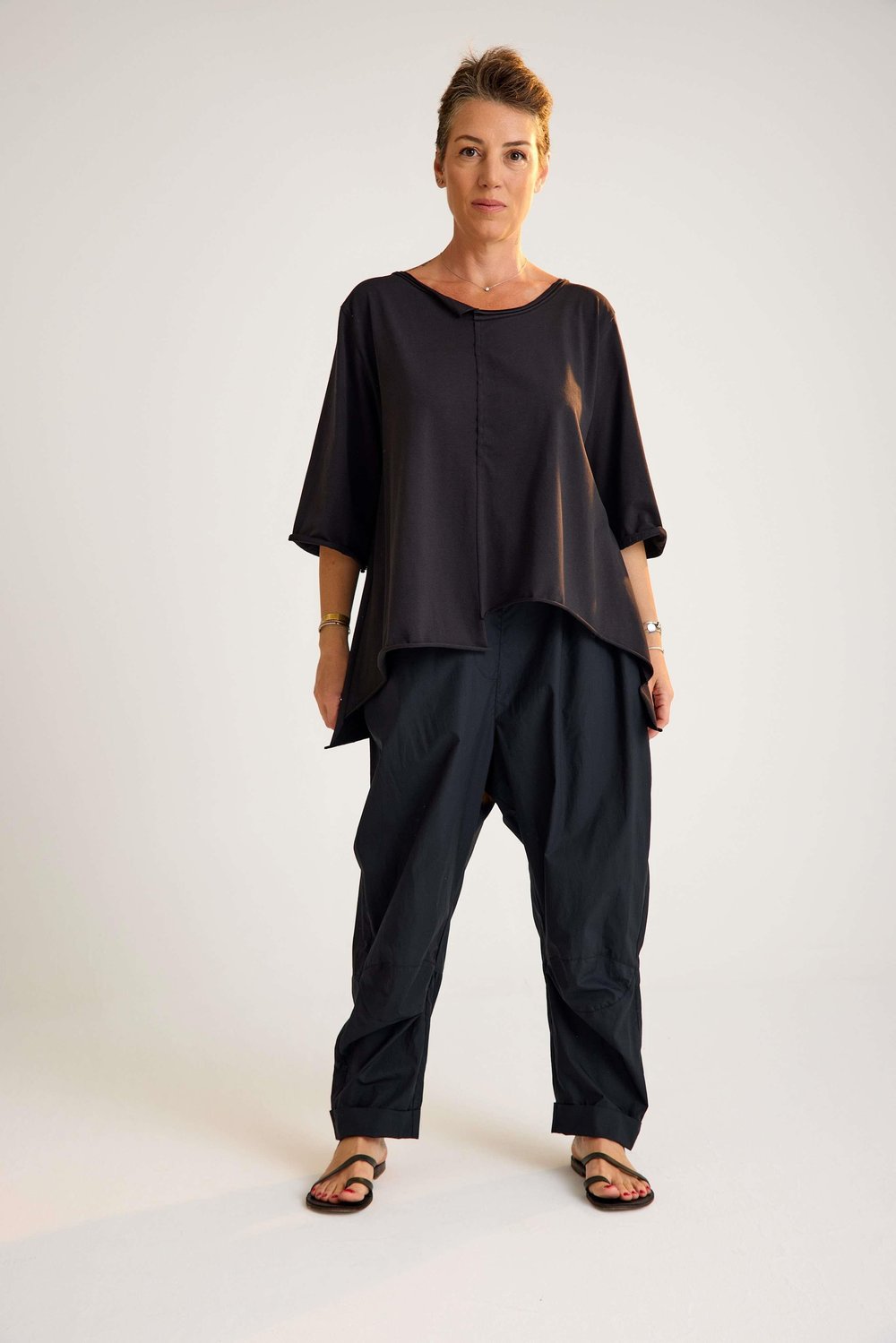 Black Oversize Cotton Tunic