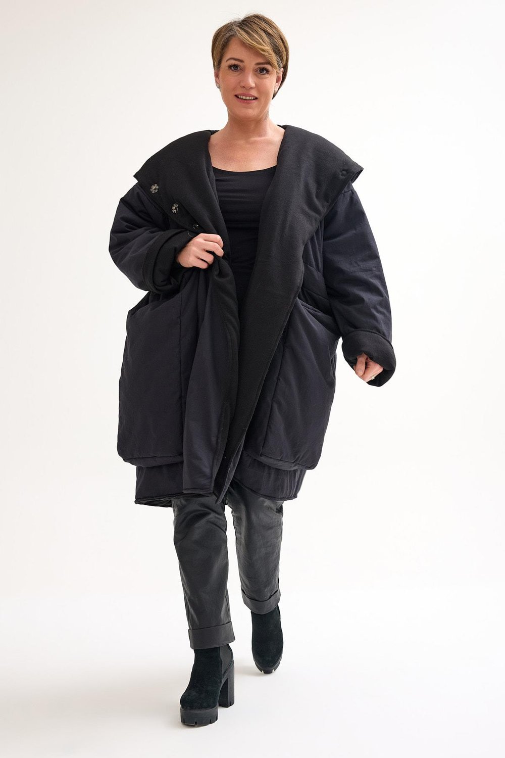 Black Oversize Wool Coat