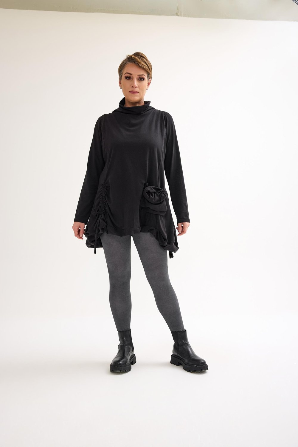 Black Viscose Tunic
