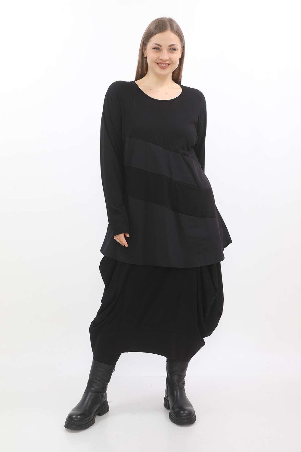Black Viscose Tunic