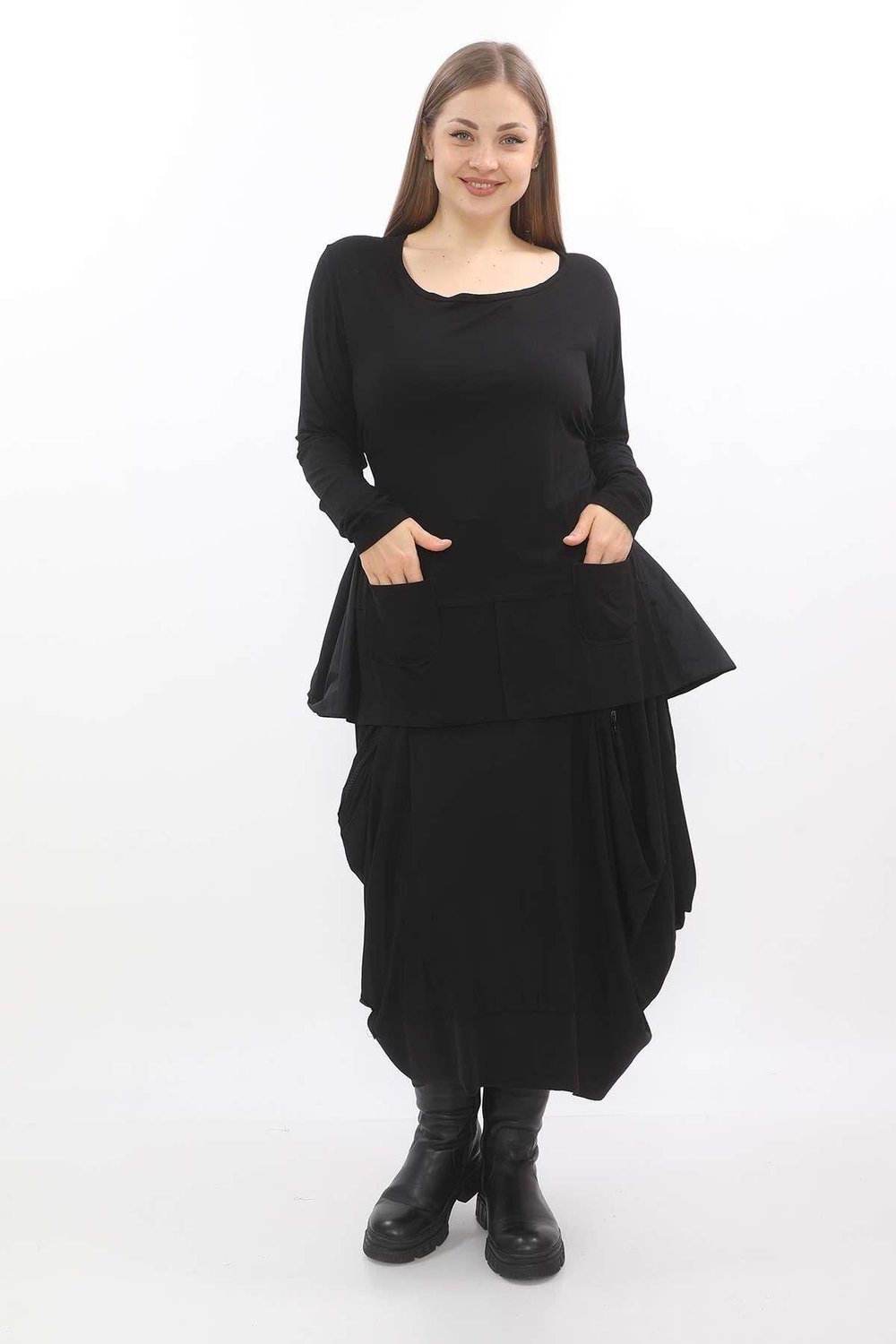 Black Viscose Tunic