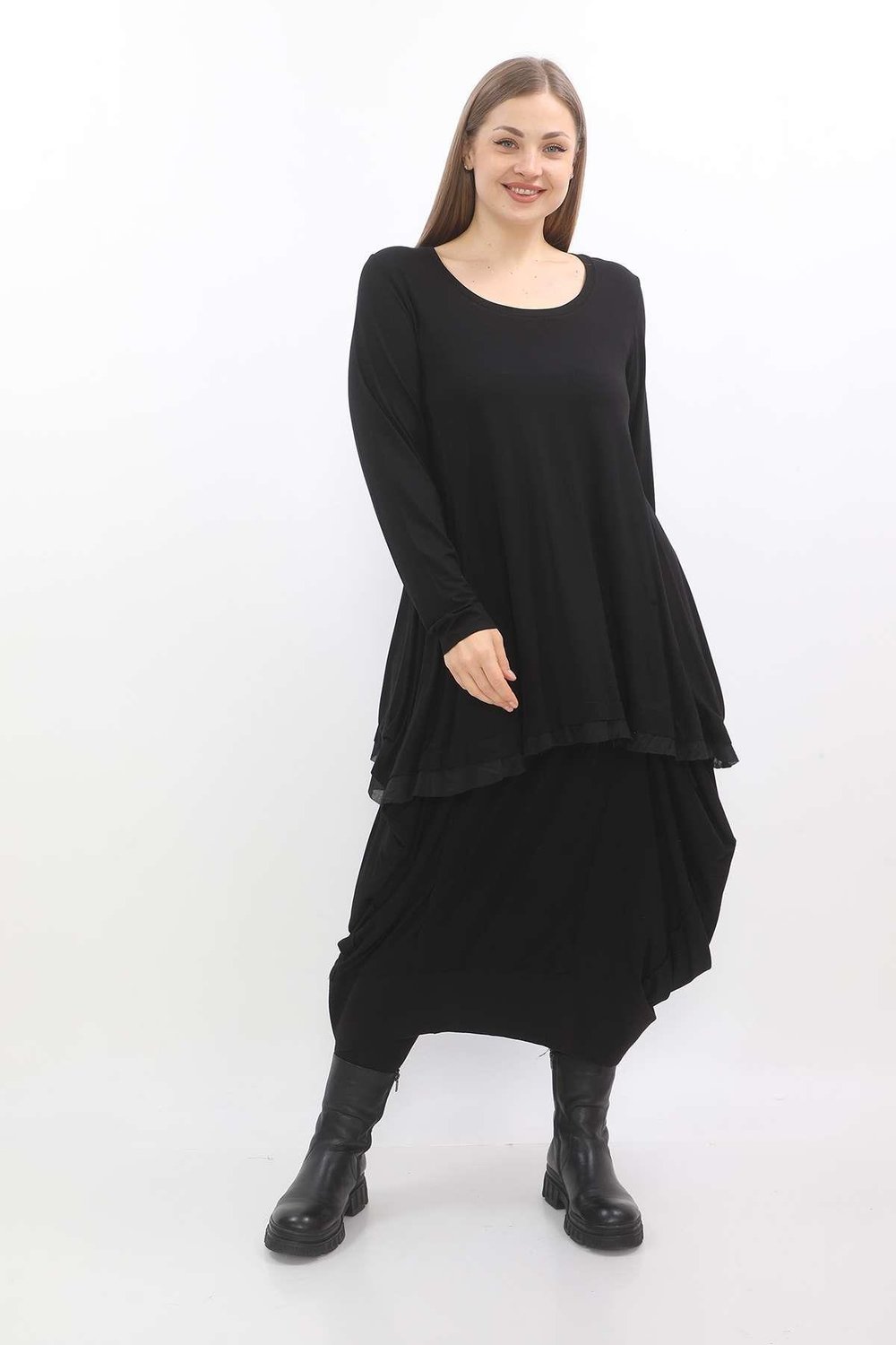 Black Viscose Tunic