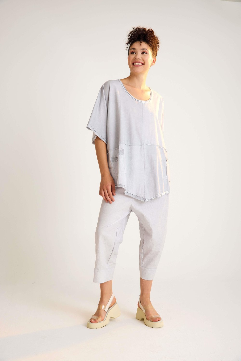 Gray Oversize Cotton Tunic