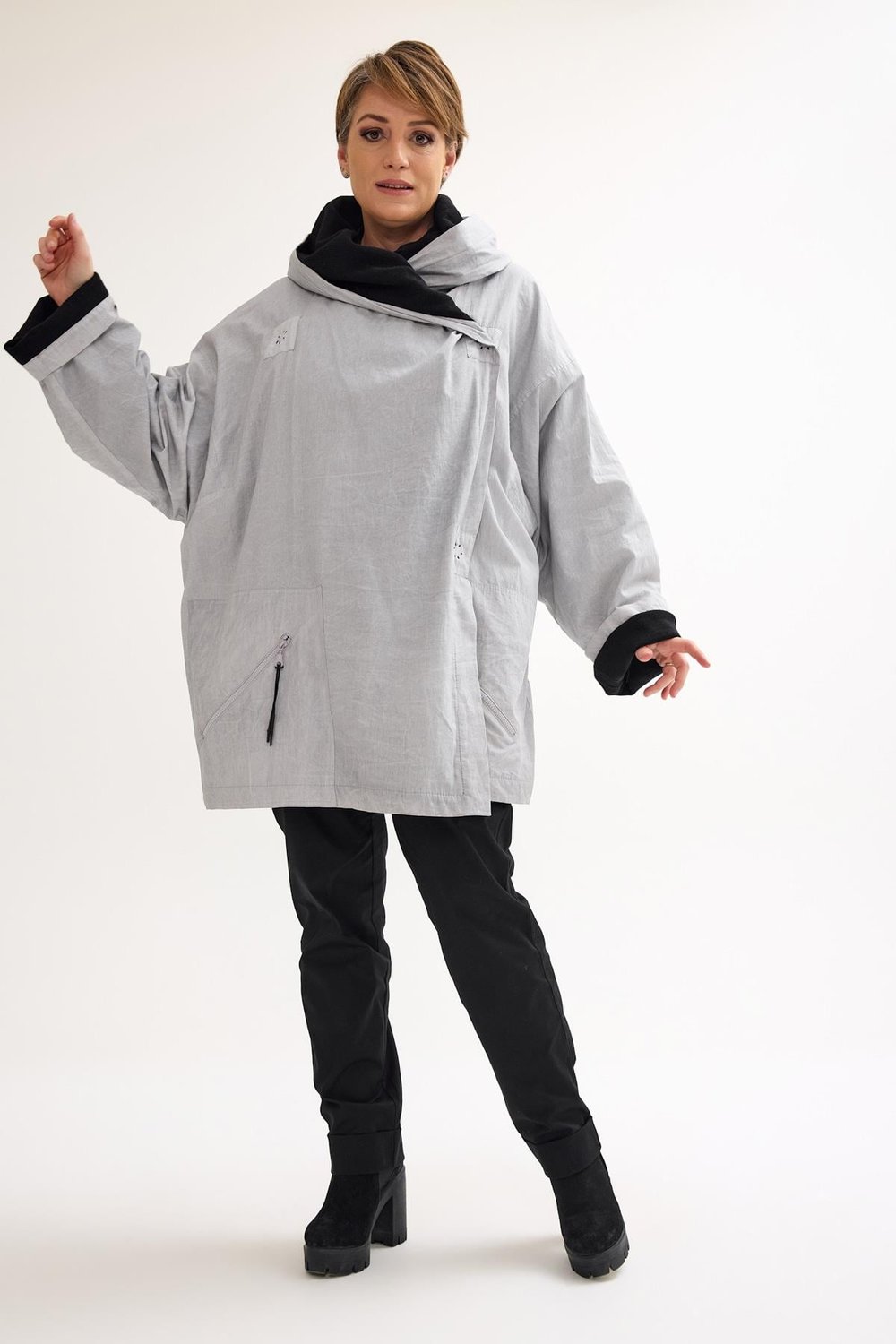 Gray Oversize Wool Coat