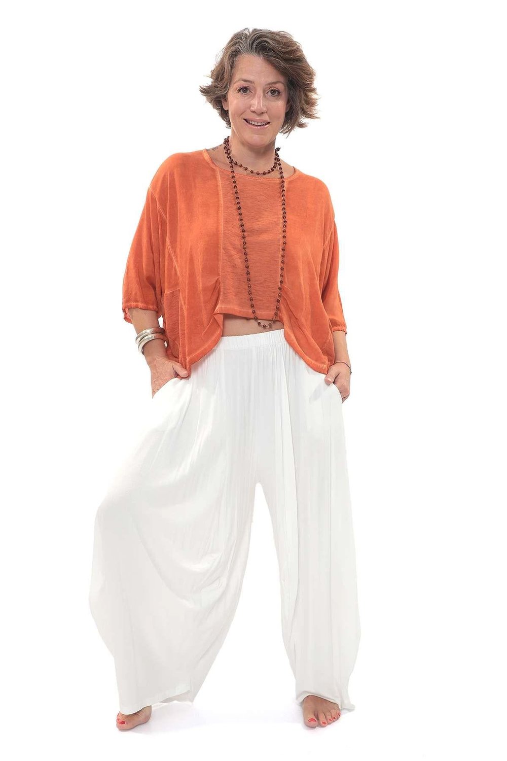 White Viscose Trouser