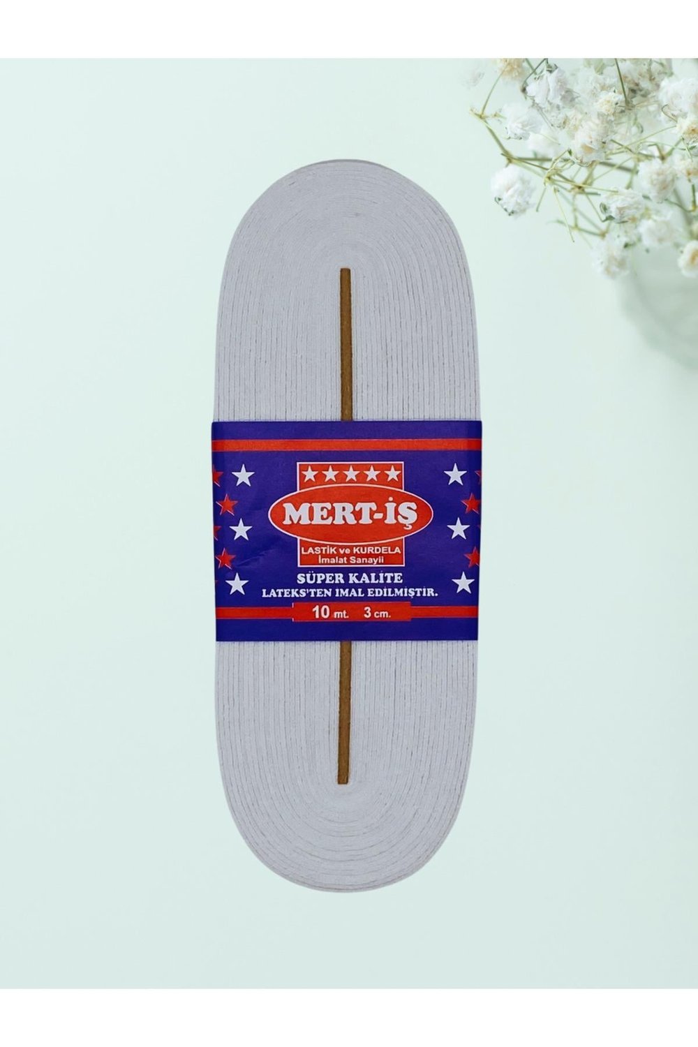 3 cm Paça-Bel-Etek-Eşofman Lastiği Beyaz 10 Metre